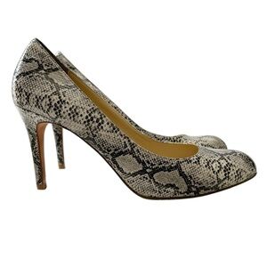 Expression Grey Snakeskin Patterned High Heels Leather Pumps Size 8